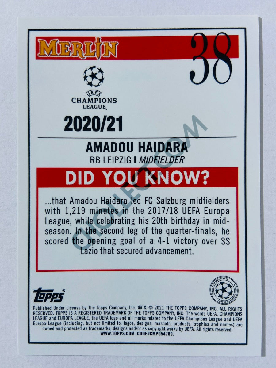 Amadou Haidara - RB Leipzig 2020-21 Topps UEFA Champions League Merlin RC Rookie #38