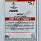 Antony - AFC Ajax 2020-21 Topps UEFA Champions League Merlin RC Rookie #45