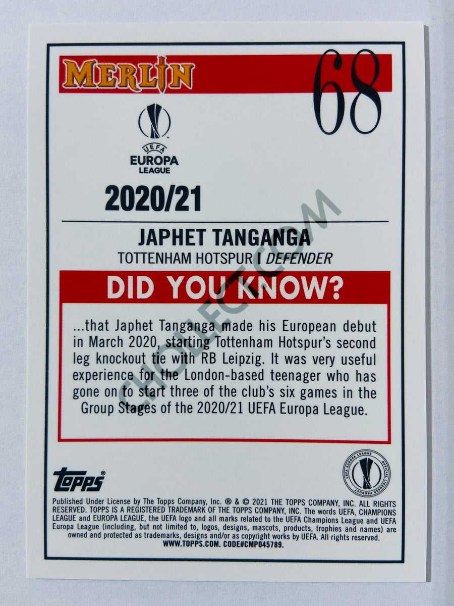 Japhet Tanganga - Tottenham Hotspur 2020-21 Topps UEFA Europa League Merlin RC Rookie #68