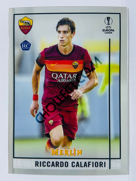 Riccardo Calafiori - AS Roma 2020-21 Topps UEFA Europa League Merlin RC Rookie #72