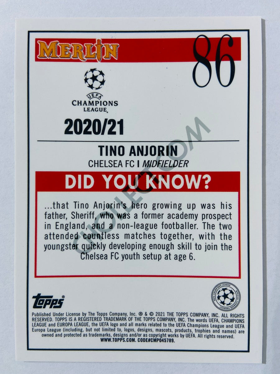 Tino Anjorin - Chelsea FC 2020-21 Topps UEFA Champions League Merlin RC Rookie #86