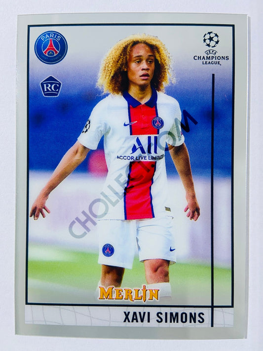 Xavi Simons - Paris Saint-Germain 2020-21 Topps UEFA Champions League Merlin RC Rookie #87