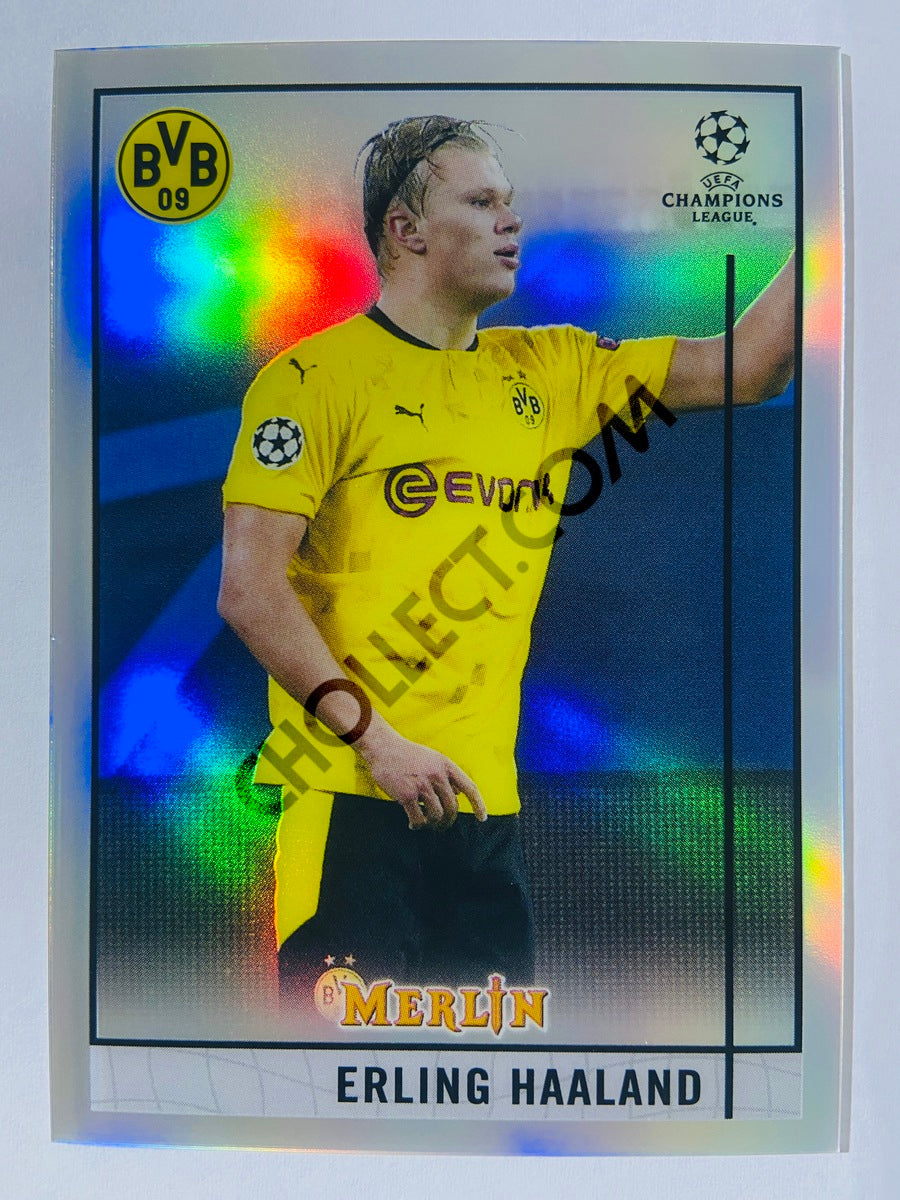 Erling Haaland - Borussia Dortmund 2020-21 Topps UEFA Champions League Merlin Refractor #65