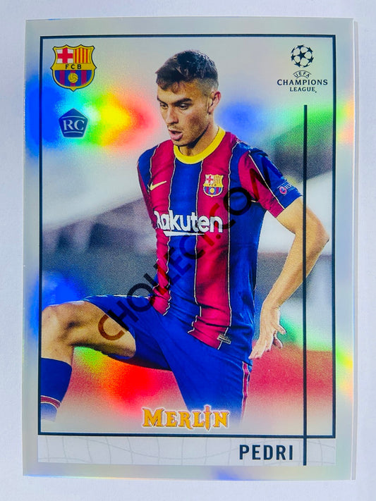 Pedri - FC Barcelona 2020-21 Topps UEFA Champions League Merlin Refractor RC Rookie #89