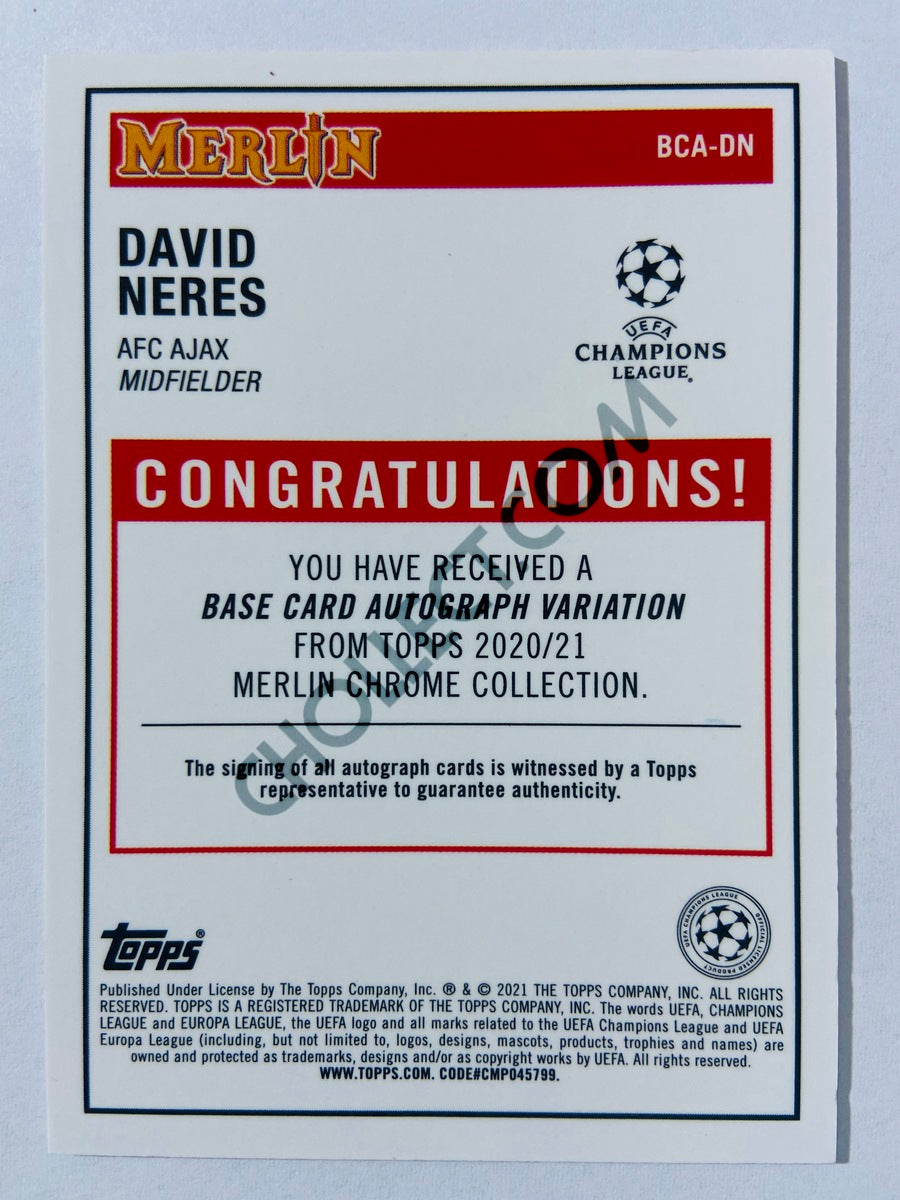 David Neres - AFC Ajax 2020-21 Topps UEFA Champions League Merlin Autograph #BCA-DN