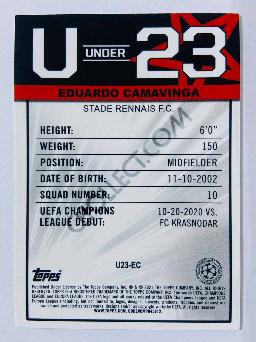 Eduardo Camavinga - Stade Rennais FC 2020-21 Topps UEFA Champions League Merlin Under 23 Stars #U23-EC