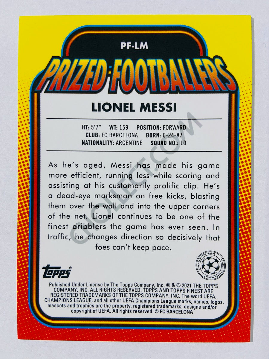Lionel Messi - FC Barcelona 2020-21 Topps Finest Prized Footballers #PF-LM