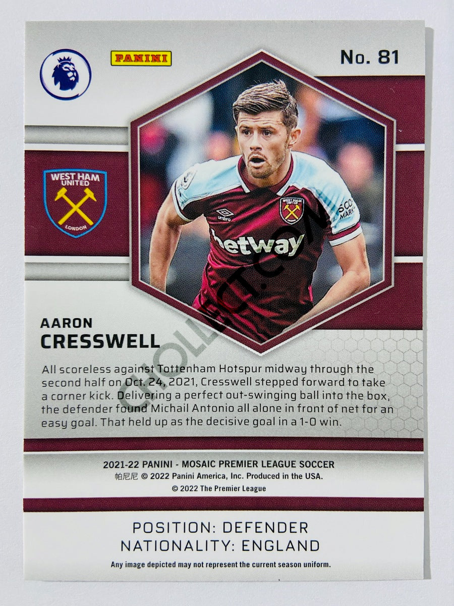 Aaron Cresswell – West Ham United 2021-22 Panini Mosaic Premier League #81