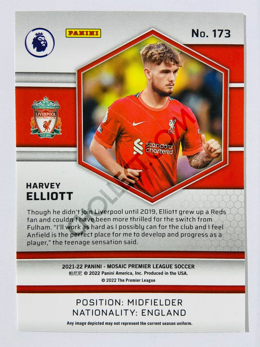 Harvey Elliott – Liverpool FC 2021-22 Panini Mosaic Premier League RC Rookie #173