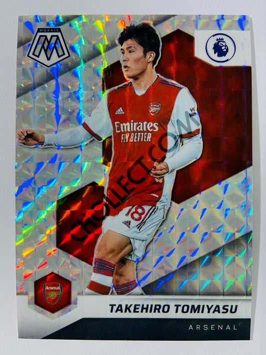 Takehiro Tomiyasu – Arsenal 2021-22 Panini Mosaic Premier League Mosaic Parallel #70