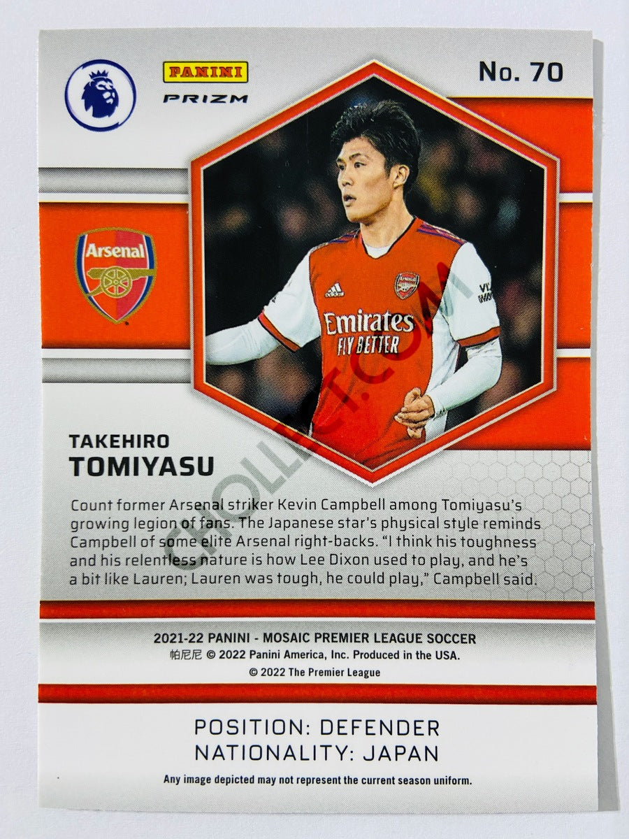 Takehiro Tomiyasu – Arsenal 2021-22 Panini Mosaic Premier League Mosaic Parallel #70