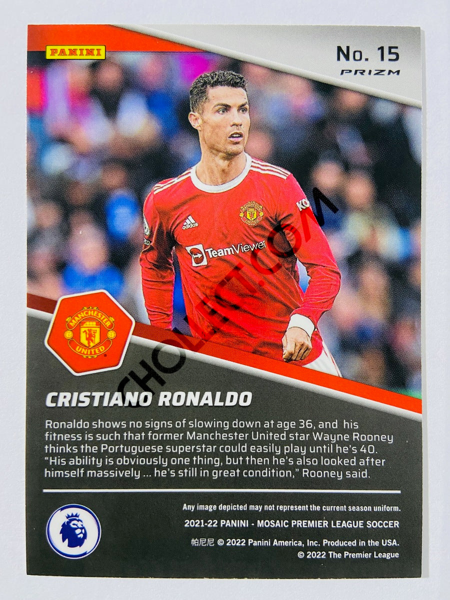 Cristiano Ronaldo – Manchester United 2021-22 Panini Mosaic Premier League Breakaway Mosaic Parallel #15