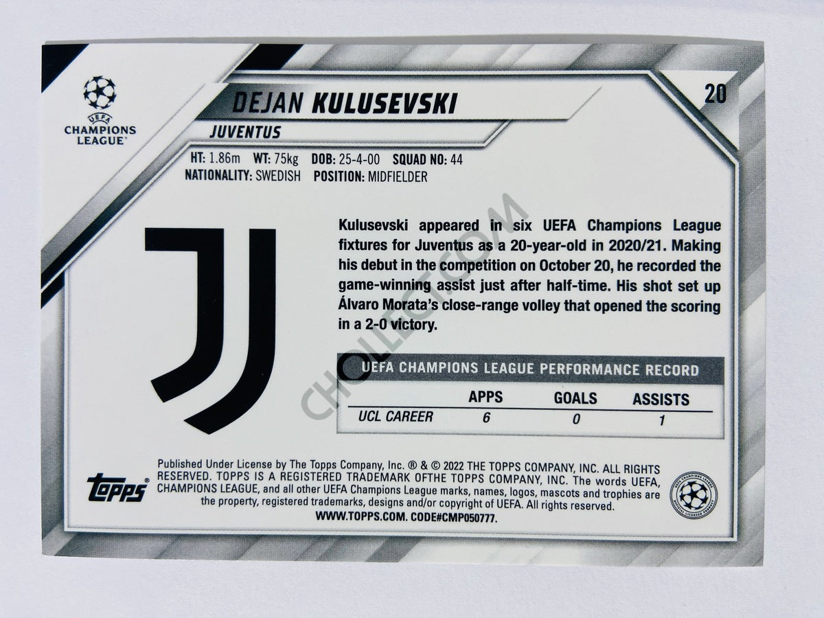 Dejan Kulusevski – Juventus 2021-22 Topps UCL #20