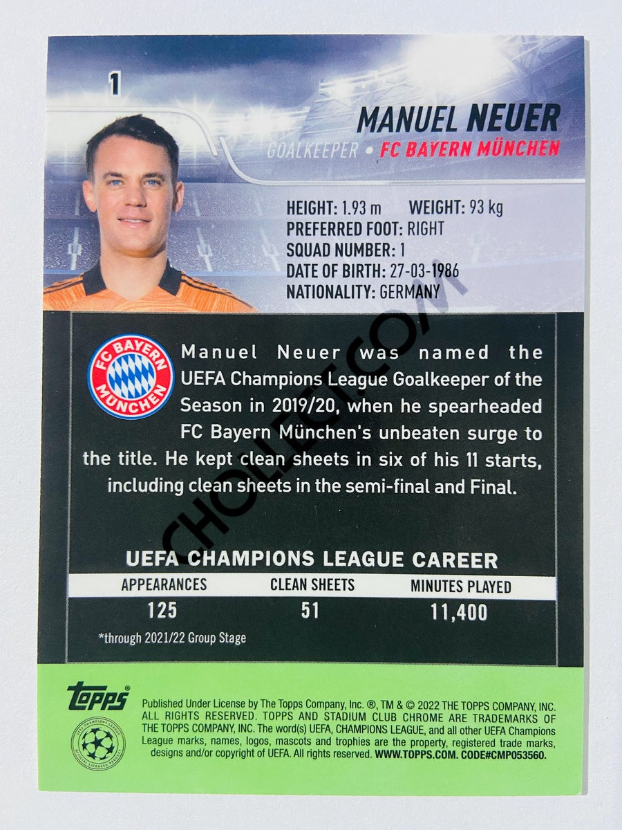 Manuel Neuer - FC Bayern München 2022 Topps Stadium Club Chrome UCL #1