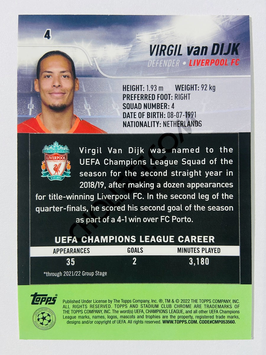 Virgil van Dijk - Liverpool FC 2022 Topps Stadium Club Chrome UCL #4