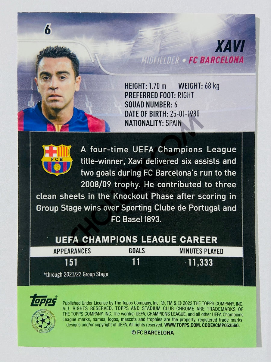 Xavi - FC Barcelona 2022 Topps Stadium Club Chrome UCL #6