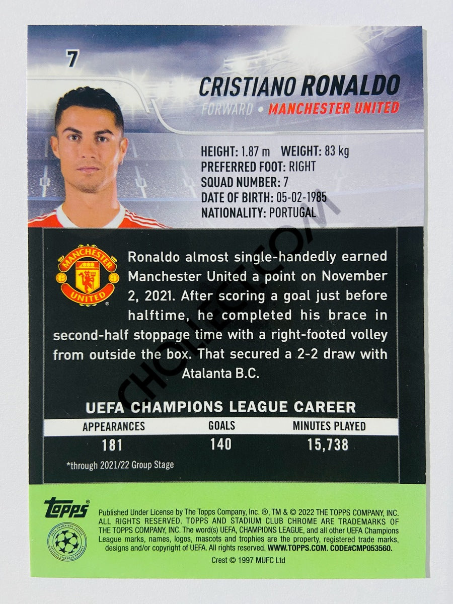 Cristiano Ronaldo - Manchester United 2022 Topps Stadium Club Chrome UCL #7