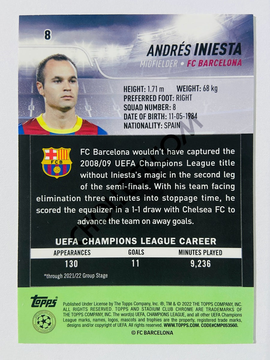 Andrés Iniesta - FC Barcelona 2022 Topps Stadium Club Chrome UCL