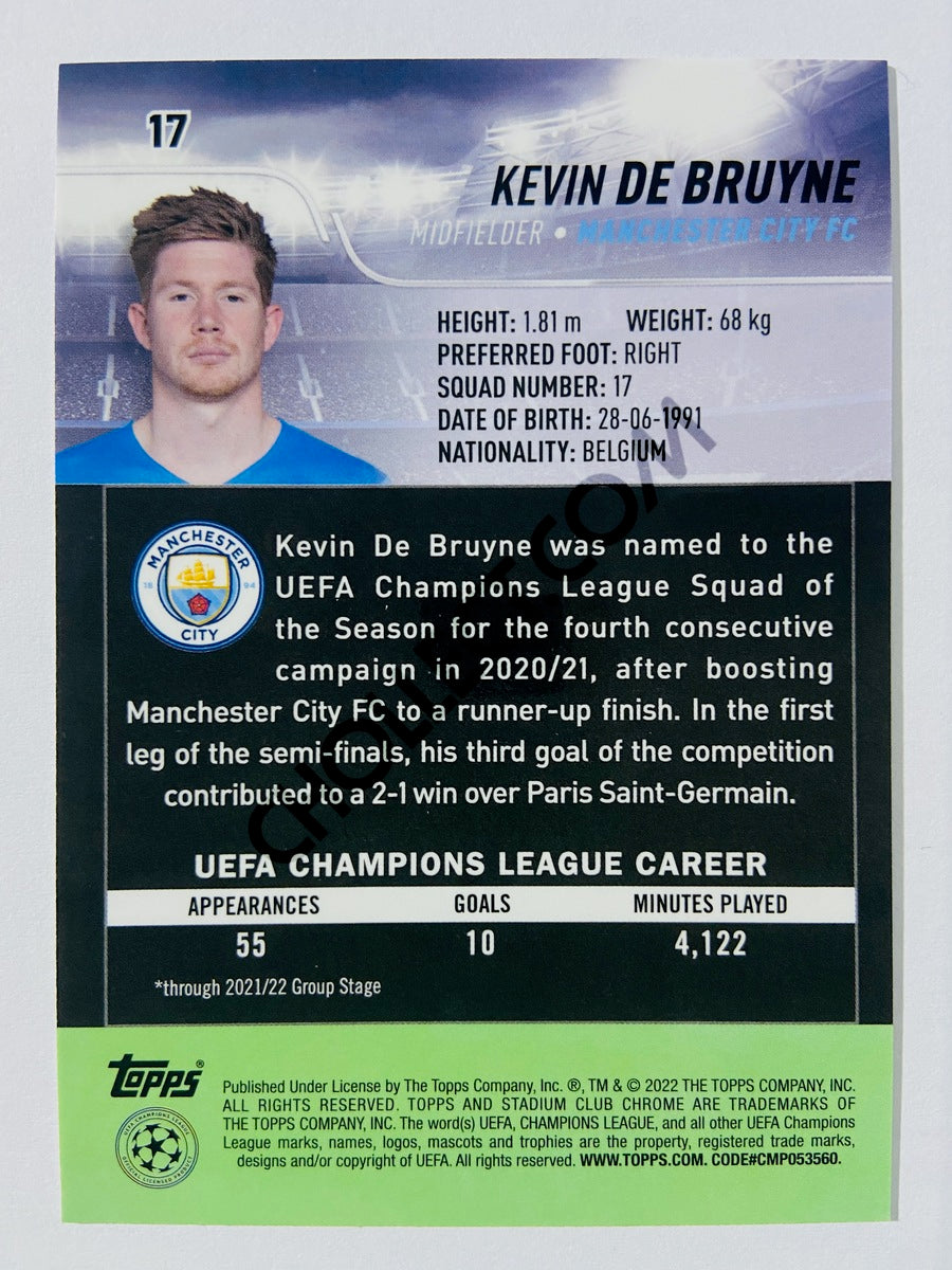 Kevin De Bruyne - Manchester City FC 2022 Topps Stadium Club Chrome UCL #17