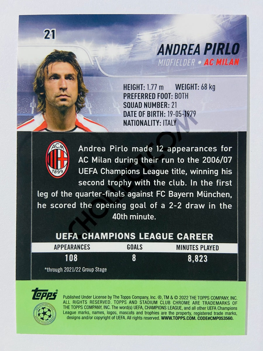 Andrea Pirlo - AC Milan 2022 Topps Stadium Club Chrome UCL #21