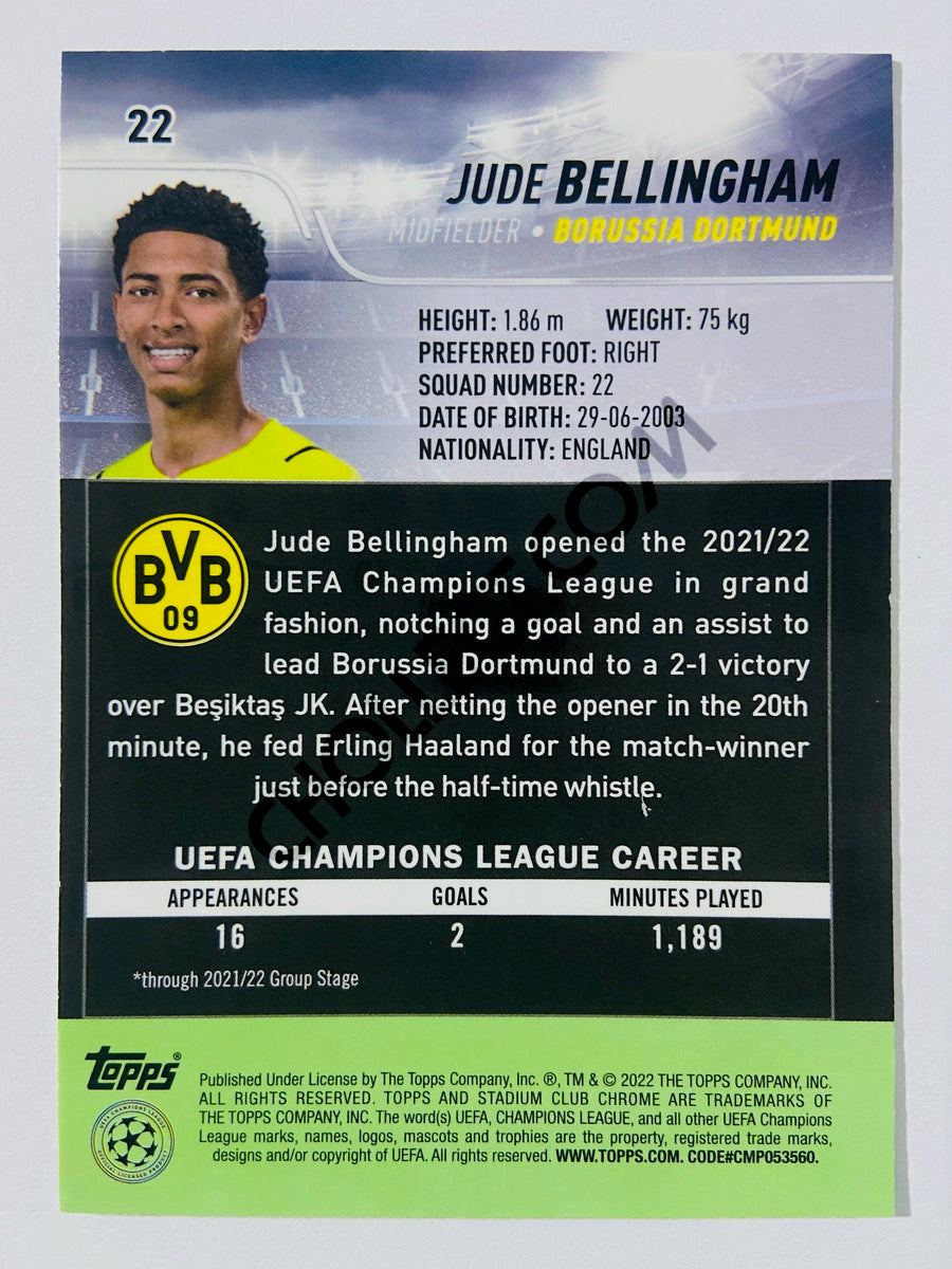 Jude Bellingham - Borussia Dortmund 2022 Topps Stadium Club Chrome UCL #22