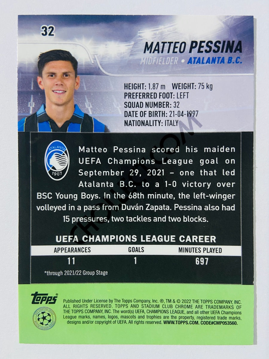 Matteo Pessina - Atalanta B.C. 2022 Topps Stadium Club Chrome UCL #32