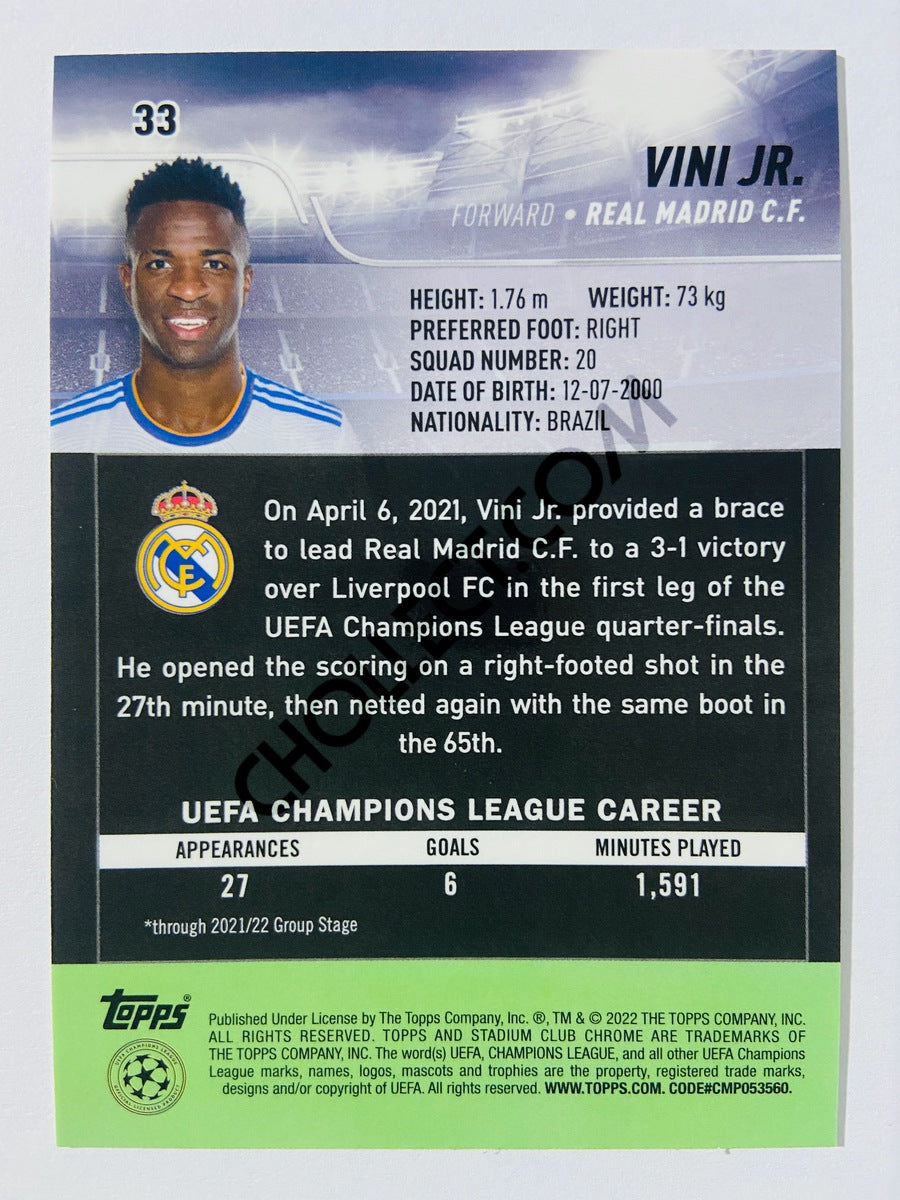 Vini Jr. - Real Madrid C.F. 2022 Topps Stadium Club Chrome UCL #33