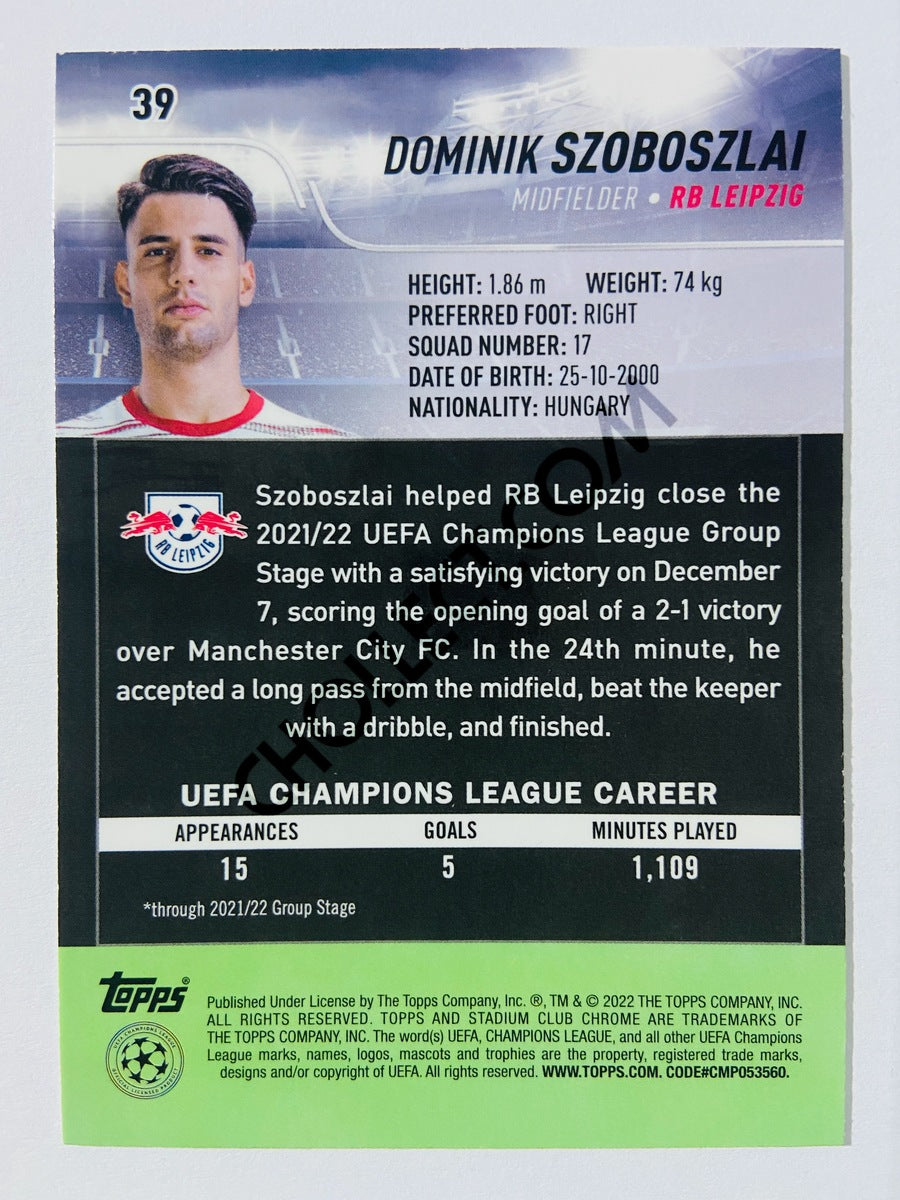 Dominik Szoboszlai - RB Leipzig 2022 Topps Stadium Club Chrome UCL #39