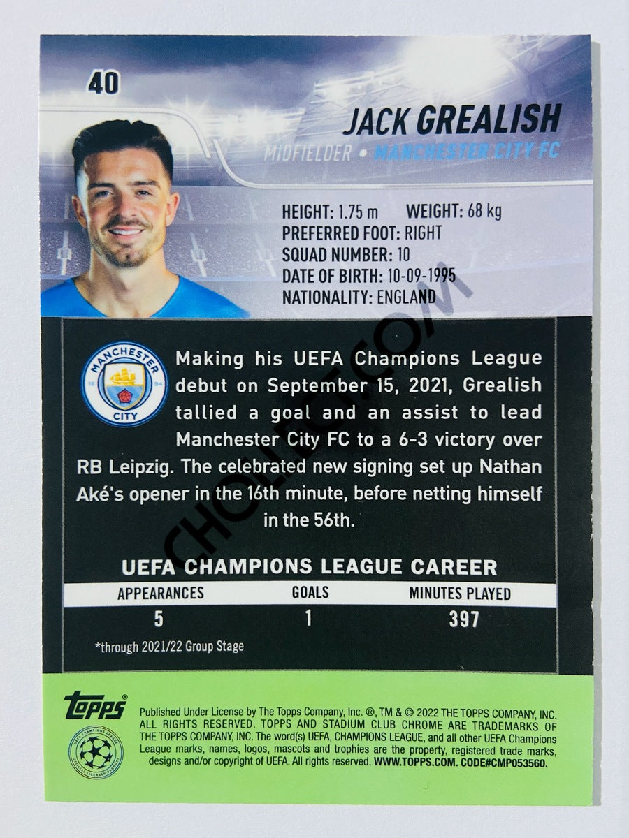 Jack Grealish - Manchester City FC 2022 Topps Stadium Club Chrome UCL –  chollect.com