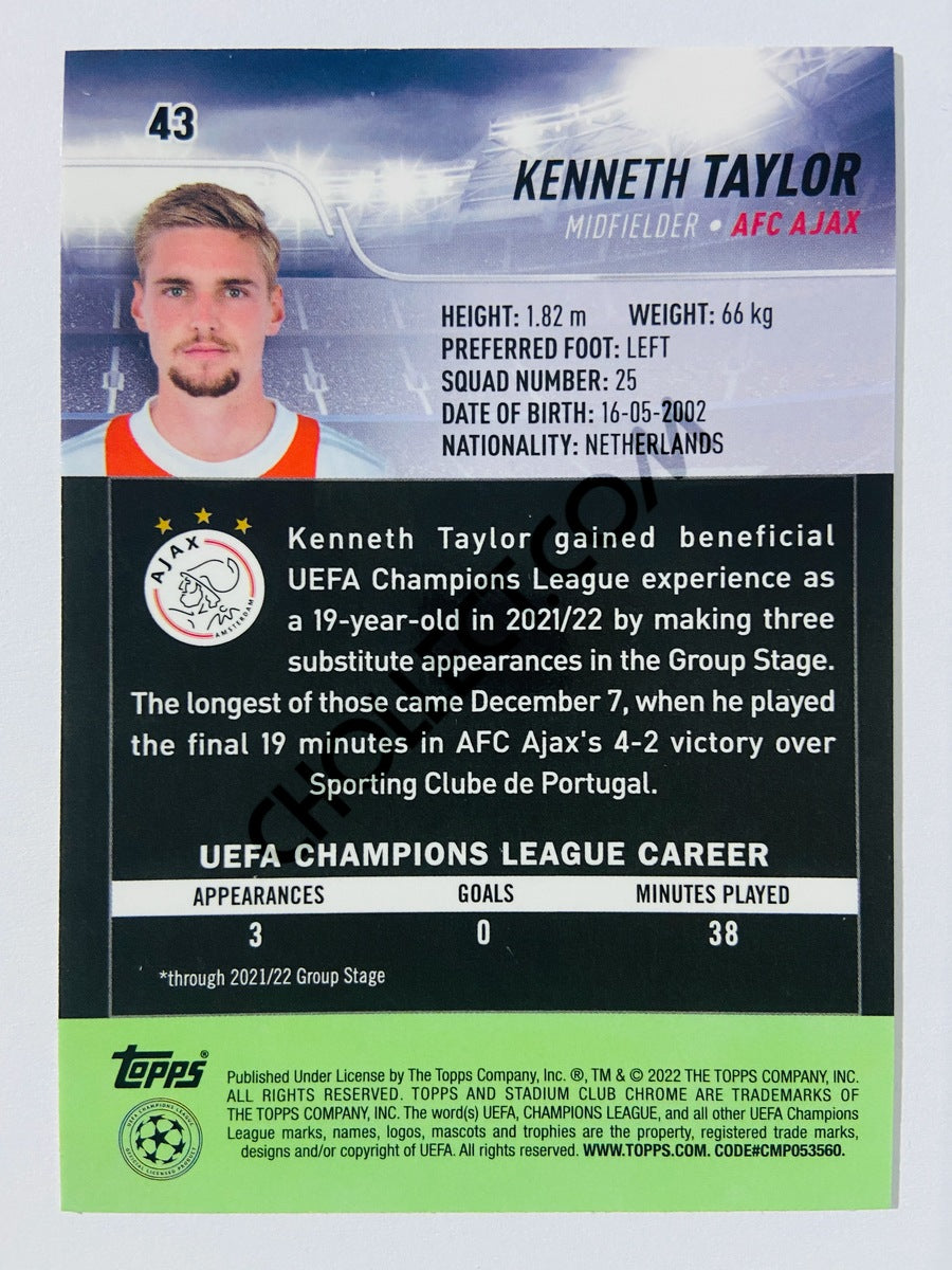 Kenneth Taylor - AFC Ajax 2022 Topps Stadium Club Chrome UCL #43