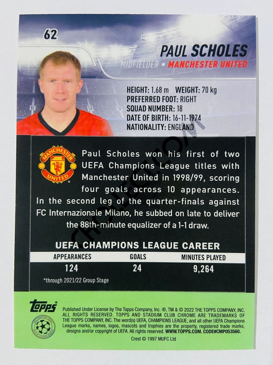 Paul Scholes - Manchester United 2022 Topps Stadium Club Chrome UCL #62