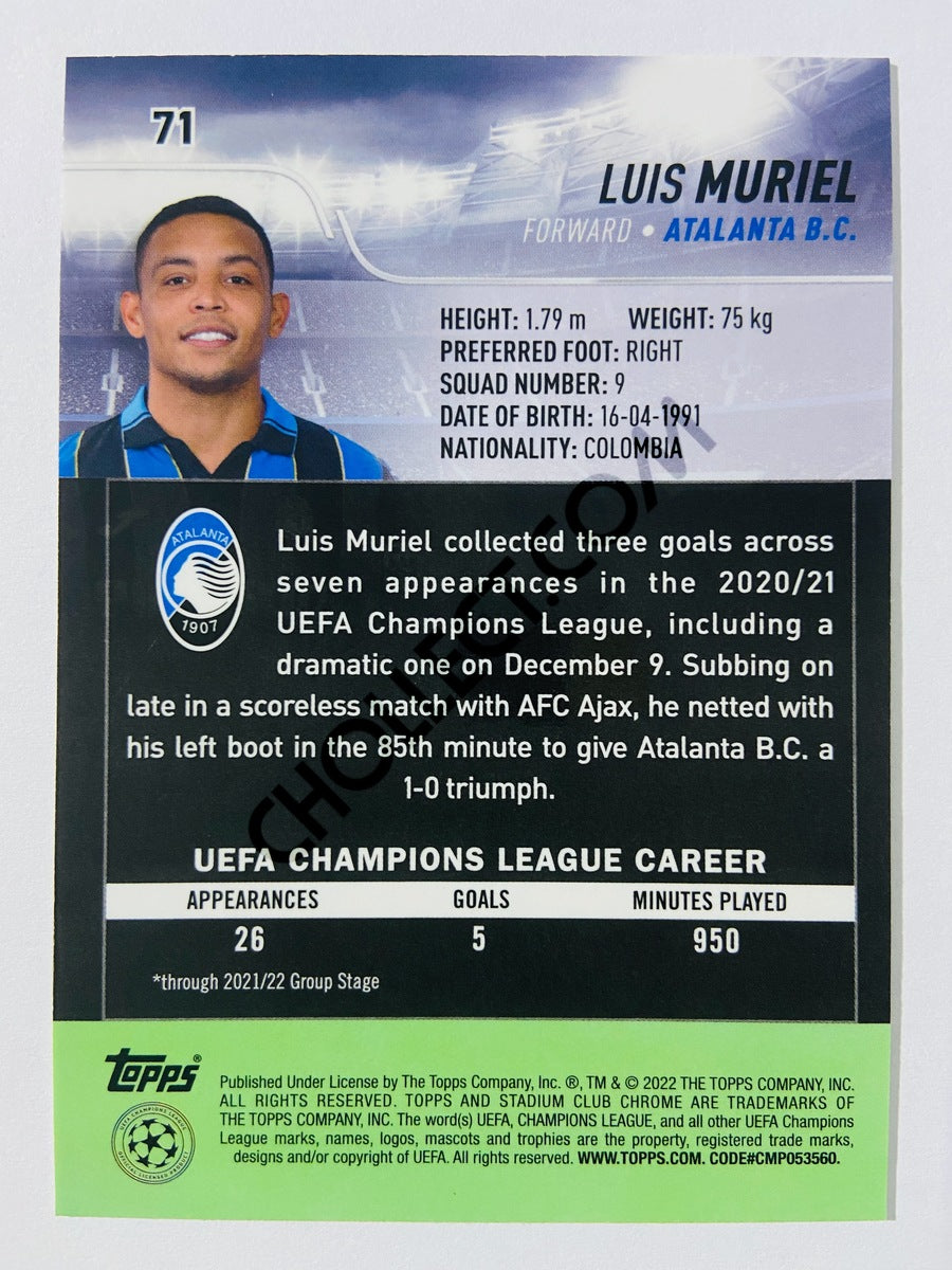 Luis Muriel - Atalanta B.C. 2022 Topps Stadium Club Chrome UCL #71