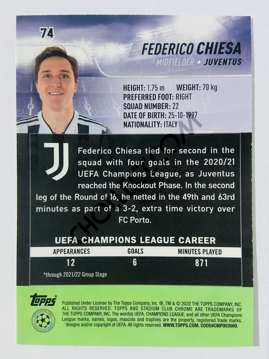 Federico Chiesa - Juventus 2022 Topps Stadium Club Chrome UCL #74