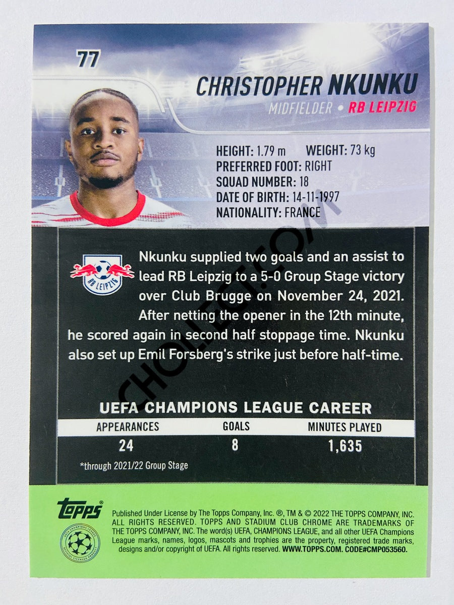 Christopher Nkunku - RB Leipzig 2022 Topps Stadium Club Chrome UCL #77