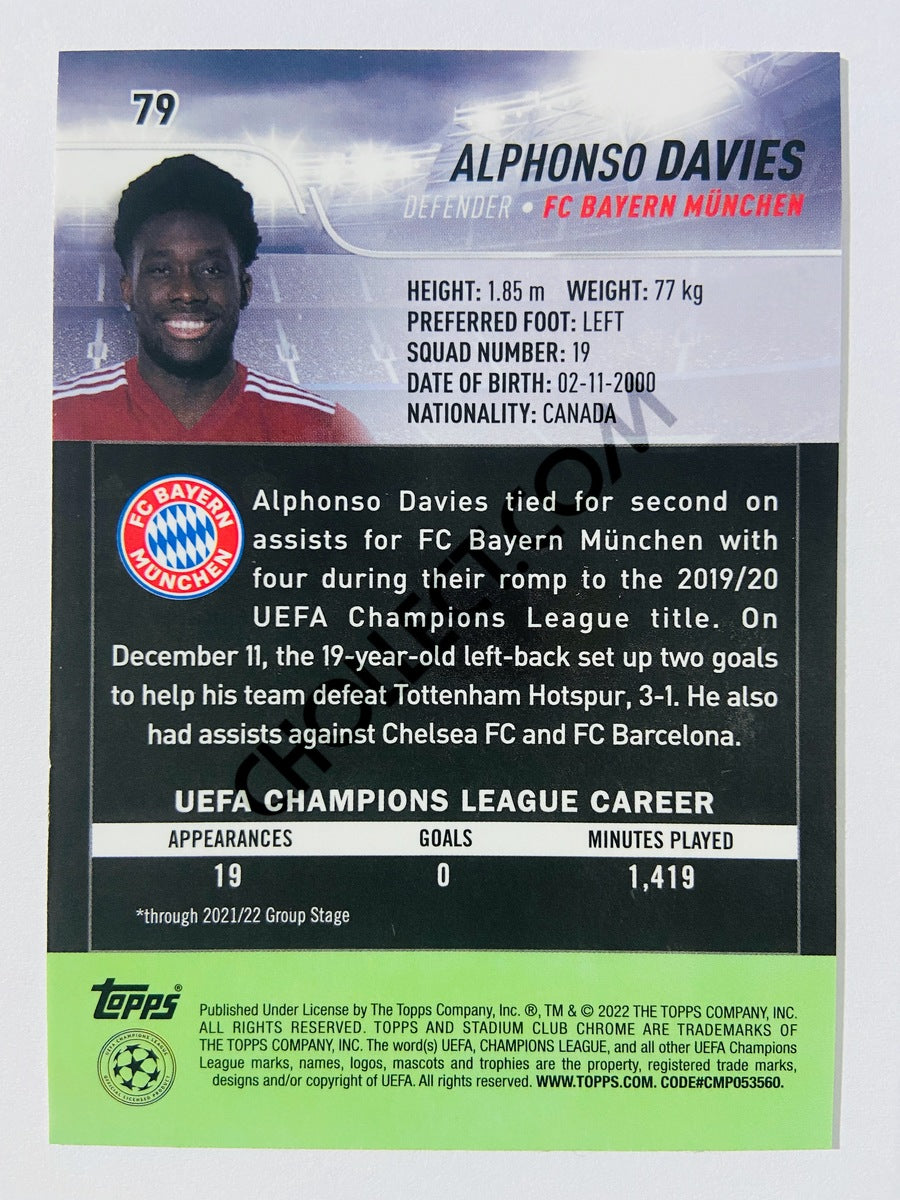 Alphonso Davies - FC Bayern München 2022 Topps Stadium Club Chrome UCL #79