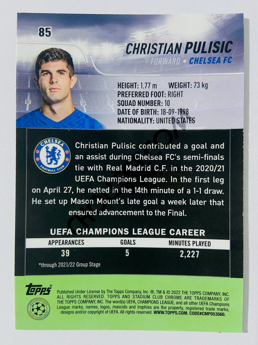 Christian Pulisic - Chelsea FC 2022 Topps Stadium Club Chrome UCL #85