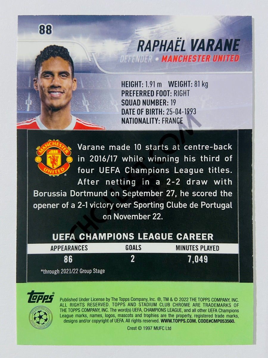 Raphael Varane - Manchester United 2022 Topps Stadium Club Chrome UCL #88
