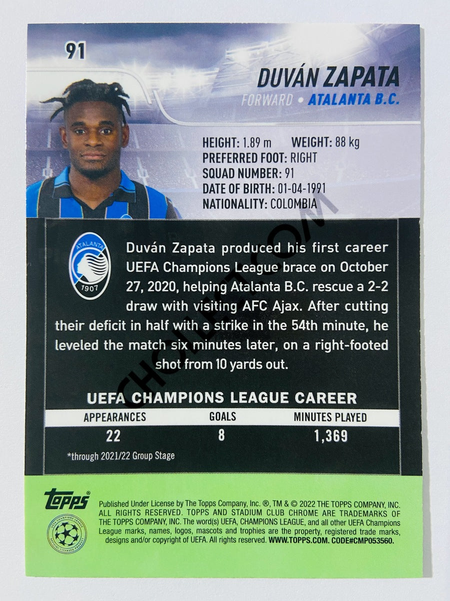 Duvan Zapata - Atalanta B.C. 2022 Topps Stadium Club Chrome UCL #91