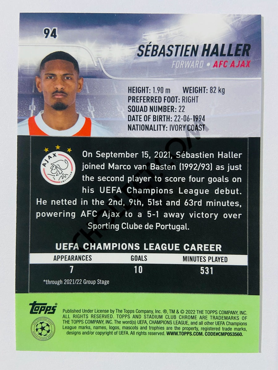 Sebastien Haller - AFC Ajax 2022 Topps Stadium Club Chrome UCL #94