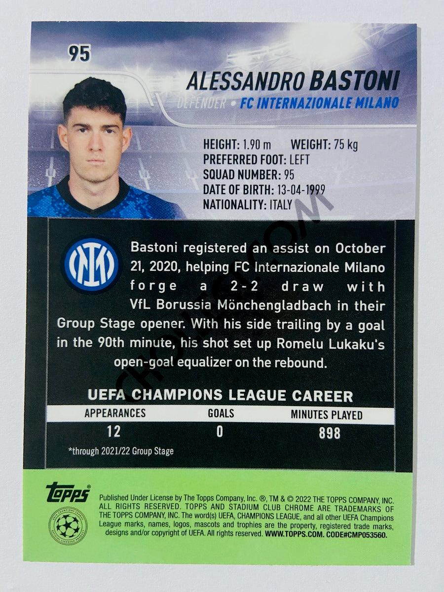 Alessandro Bastoni - FC Internazionale Milano 2022 Topps Stadium Club Chrome UCL #95