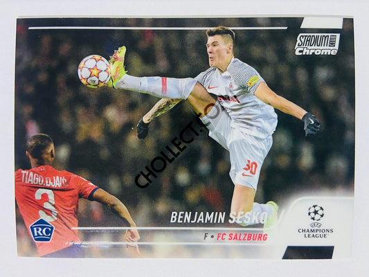 Benjamin Sesko - FC Salzburg 2022 Topps Stadium Club Chrome UCL RC Rookie #49