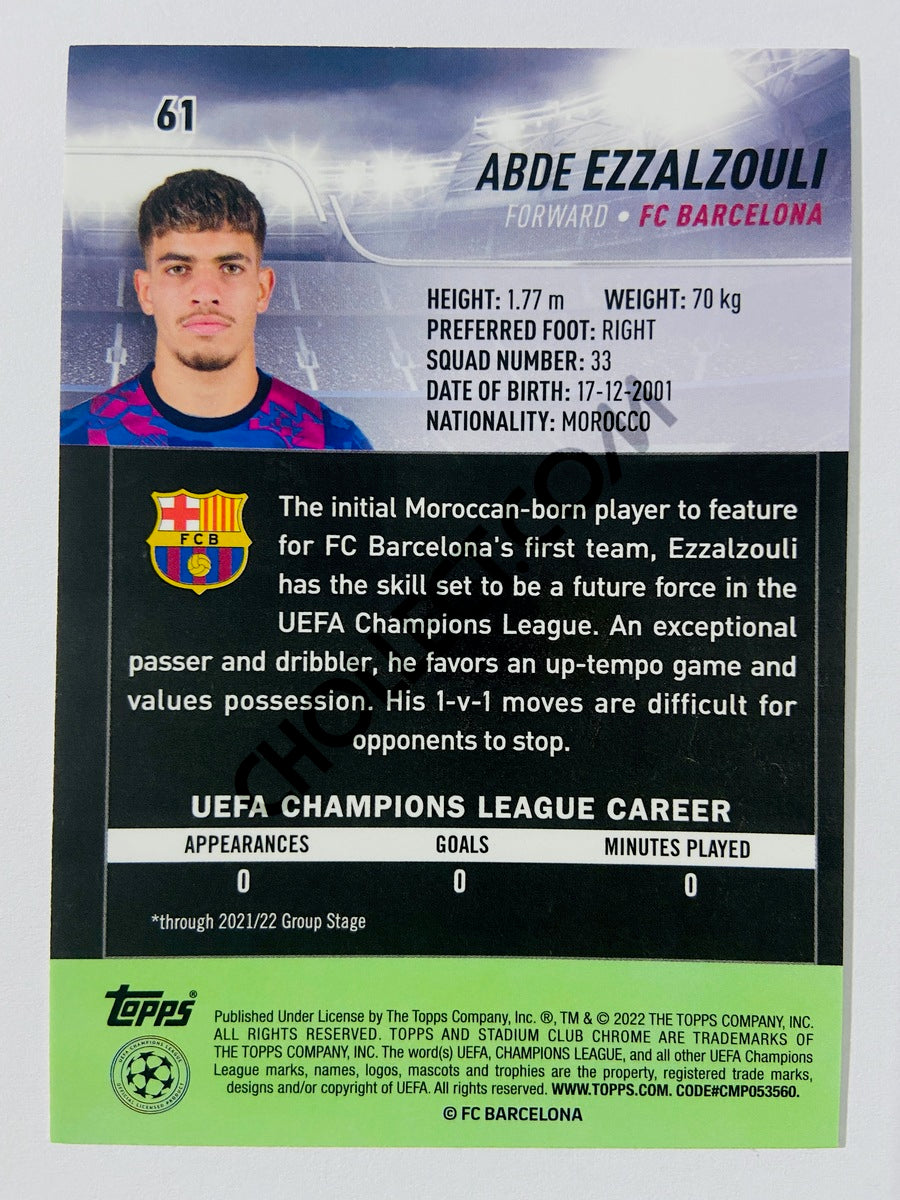 Abde Ezzalzouli - FC Barcelona 2022 Topps Stadium Club Chrome UCL RC Rookie #61