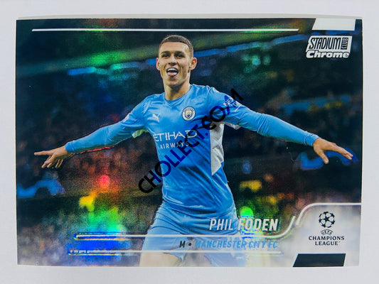 Phil Foden - Manchester City FC 2022 Topps Stadium Club Chrome UCL Refractor #47