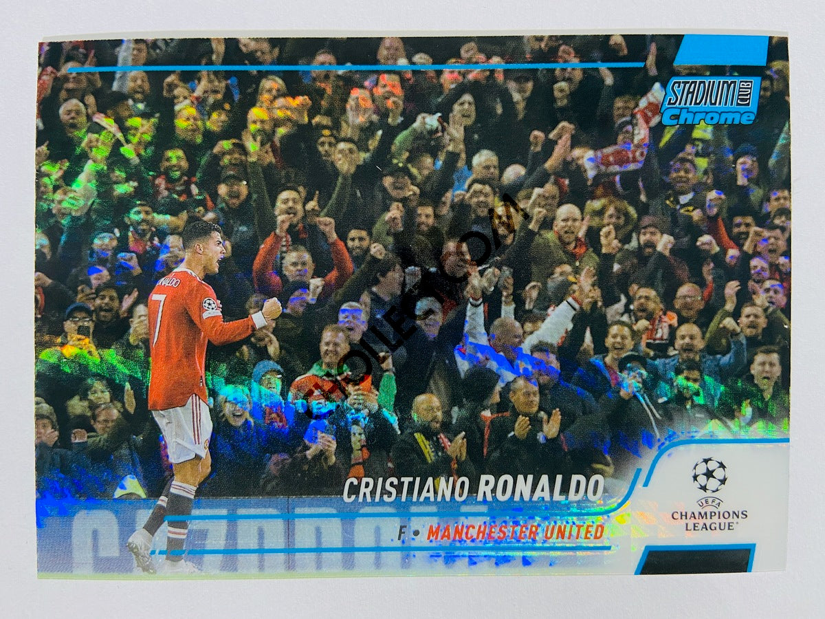 Cristiano Ronaldo - Manchester United 2022 Topps Stadium Club Chrome UCL Blue Parallel #7