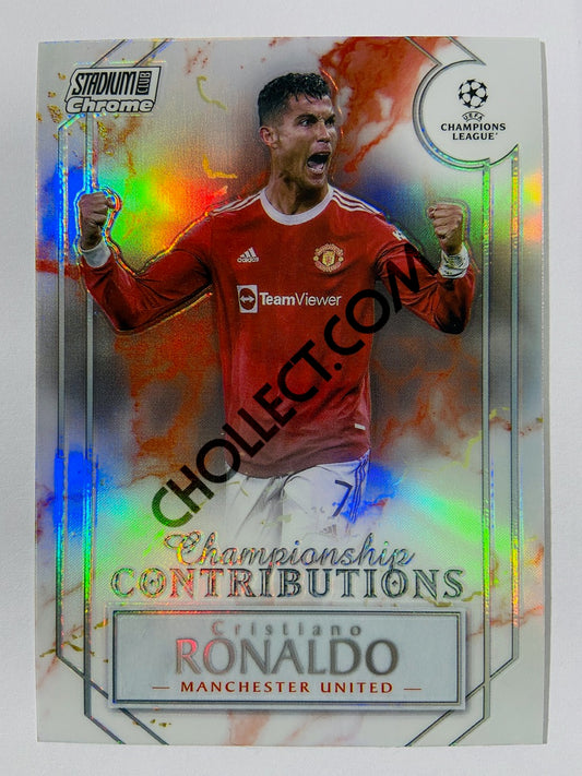 Cristiano Ronaldo - Manchester United 2021-22 Topps Stadium Club Chrome Championship Contributions #CC-CR