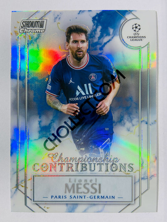 Lionel Messi - Paris Saint-Germain 2021-22 Topps Stadium Club Chrome Championship Contributions #CC-LM