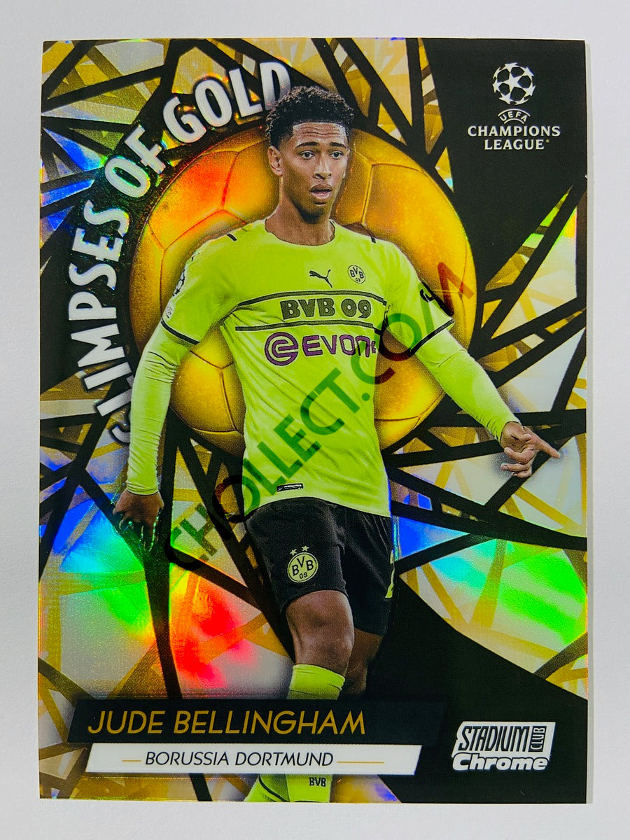 Jude Bellingham - Borussia Dortmund 2021-22 Topps Stadium Club Chrome Glimpses of Gold #GG-JB