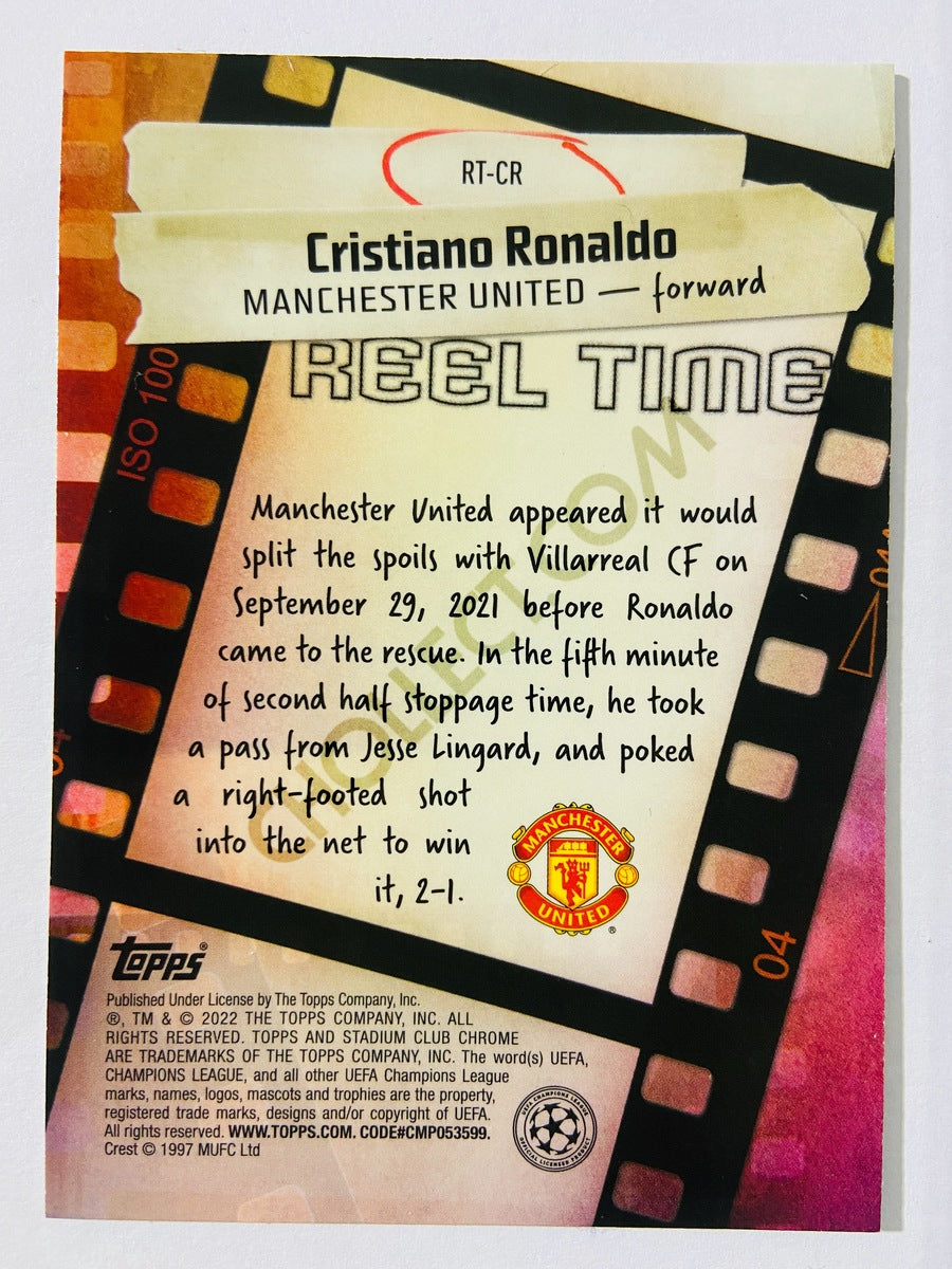 Cristiano Ronaldo - Manchester United 2022 Topps Stadium Club Chrome UCL Reel Time #RT-CR