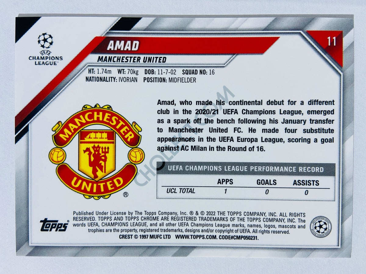Amad - Manchester United 2021-22 Topps Chrome UCL #11