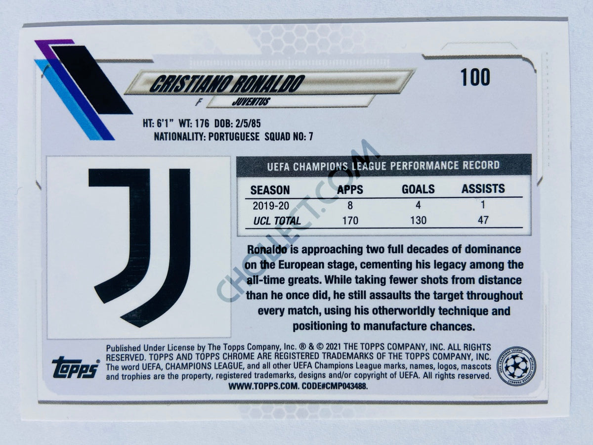 Cristiano Ronaldo - Juventus 2021 Topps Chrome Speckle UCL #100